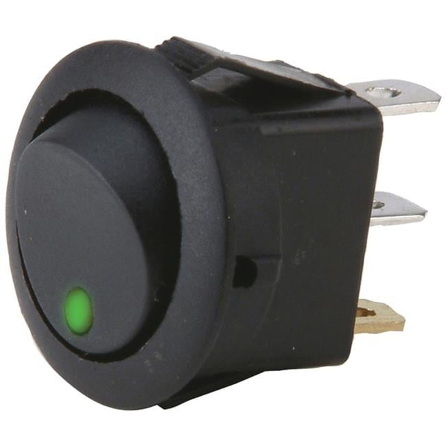 20 amp Round Rocker LED Switches without Leads, Green