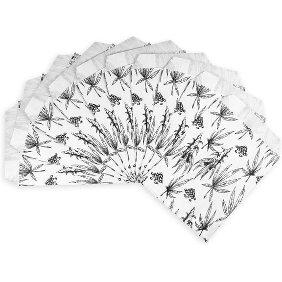 20 bags of our Exotic Plant Print Flat Paper Bags, for Treats, Storefronts, Promotional Giveaways, Cookies, Brownies, Herbs, and More White, 5" x 7"