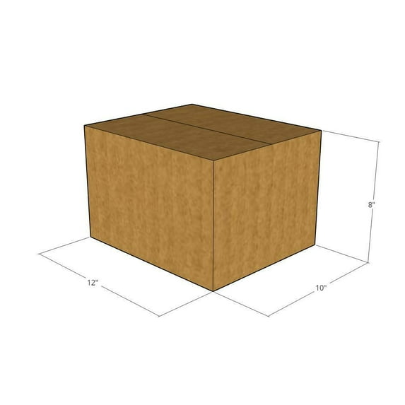 12x10x8 Kraft Brown Corrugated Shipping Boxes, 32 ECT Single-Wall, Qty 20