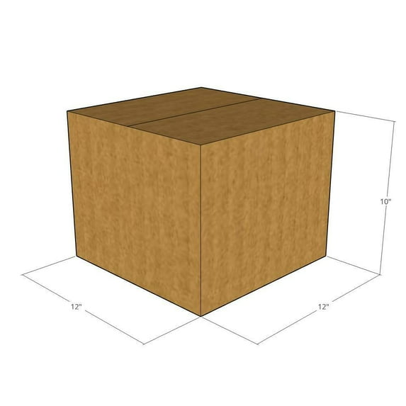 12x12x10 Kraft Brown Corrugated Shipping Boxes, 32 ECT Single-Wall, Qty 20