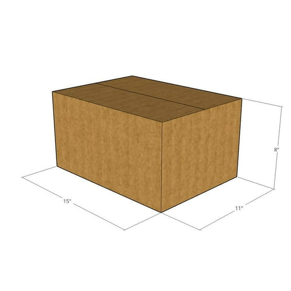 15x11x8 Kraft Brown Corrugated Shipping Boxes, 32 ECT Single-Wall, Qty 20