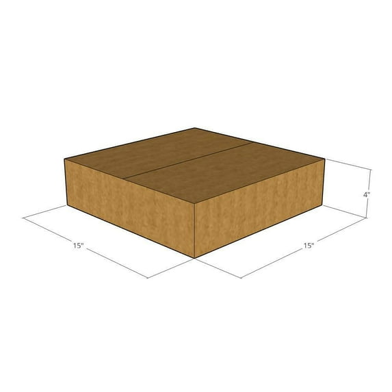 15x15x4 Kraft Brown Corrugated Shipping Boxes, 32 ECT Single-Wall, Qty 20
