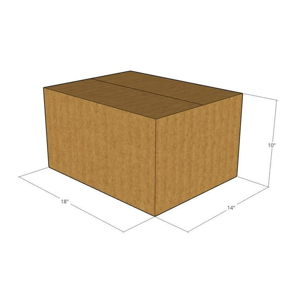 18x14x10 Kraft Brown Corrugated Shipping Boxes, 32 ECT Single-Wall, Qty 20