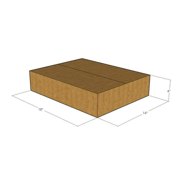 18x14x4 Kraft Brown Corrugated Shipping Boxes, 32 ECT Single-Wall, Qty 20