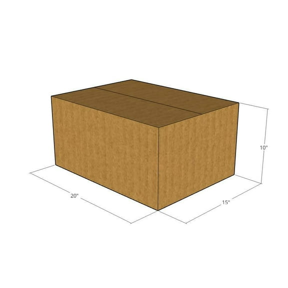 20x15x10 Kraft Brown Corrugated Shipping Boxes, 32 ECT Single-Wall, Qty 20