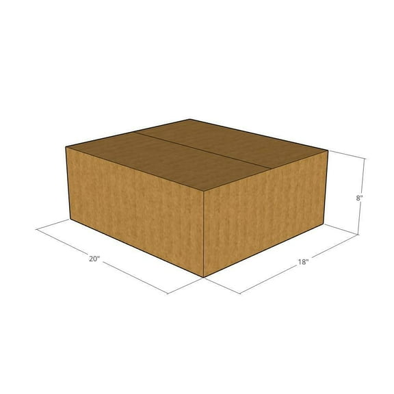 20x18x8 Kraft Brown Corrugated Shipping Boxes, 32 ECT Single-Wall, Qty 20