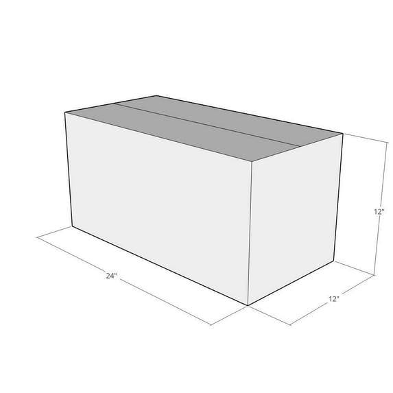 24x12x12 White Corrugated Shipping Boxes, 48 ECT Double-Wall, Qty 20