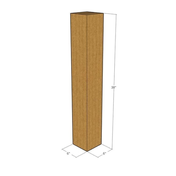 6x6x38 Kraft Brown Corrugated Shipping Boxes, 32 ECT Single-Wall, Qty 20