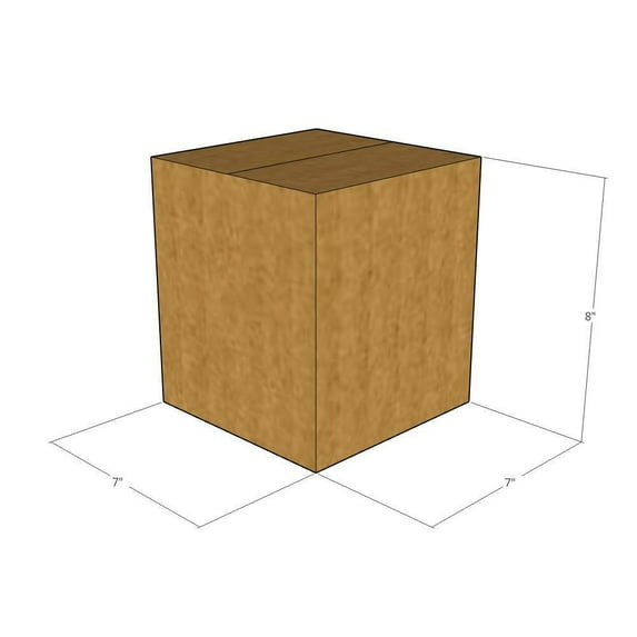 7x7x8 Kraft Brown Corrugated Shipping Boxes, 32 ECT Single-Wall, Qty 20