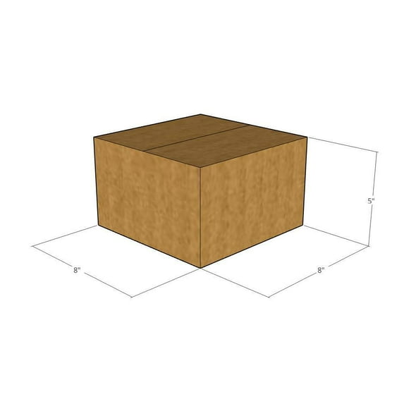 8x8x5 Kraft Brown Corrugated Shipping Boxes, 32 ECT Single-Wall, Qty 20