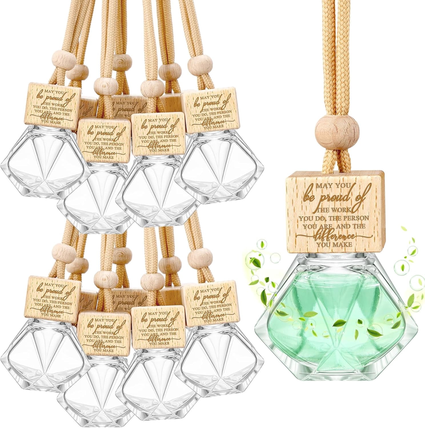 20 car fragrance bottle empty bottles wholesale hanging car air freshener bottles motivational air freshener refillable Mother's Day thank you gift bulk nurse staff (May you)