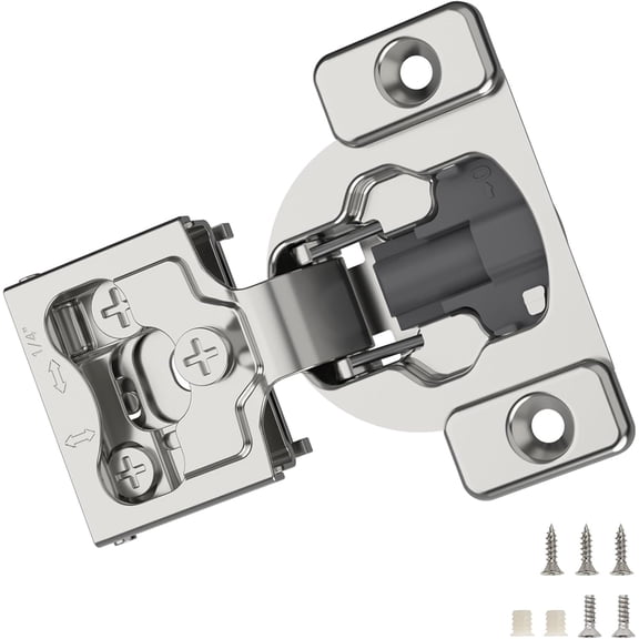 20 count 1/4" Small Overlay Concealed Frame Hinges, 105? Open Angle 4 Level Soft Close Screw Compact Cabinet Hinge,for Frame Door, Soft Close /Off , Self Closing