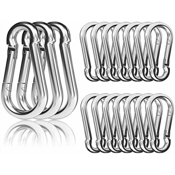 20 count 4" Spring Snap Hook, M10 3/8" Galvanized Snap Hook Carabiner Quick Link Carabiner Clip, 500LBS Holding Capacity Quick Link for Swing Hammock Gym Outdoor