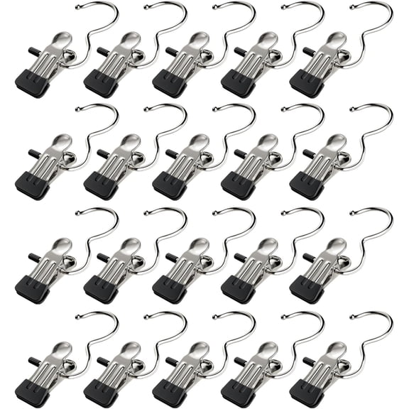 20 count Boot Hanger Clips for Closet, Laundry Hook Hangers, Heavy Duty Pants Hangers with Clips, Space-Saving, for Socks, Hats, and