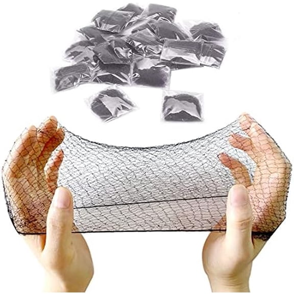 20 count Hair Nets for Women Bun,Invisible Hair Nets Elastic Edge Mesh (Black)