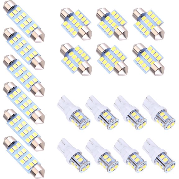 20 count LED Interior Lights Bulbs Kit Trunk Dome Plate Light Lamps for Interior Map Dome Light/ LED Trunk Light Cargo Light/ Plate Lights LED Combination Set