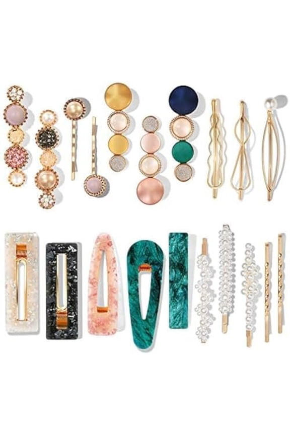 20 count Macaron Fashion Hair Clips Set, Cute Hair Barrettes Bobby Pins, Boho Fancy Hairpin Accessories Headwear Styling Tools, Gifts for Women Girls Decorative Wedding