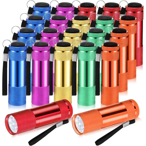20 count Mini Flashlights Bulk, Bright Handheld Flash Light with Lanyard Small LED Flashlights for Night Reading Hurricane Camping Hiking, Not Included(Bright)