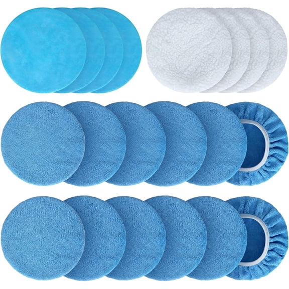 20 count Orbital Buffer Pad Bonnet 7-8 Inch Microfiber Polihing Bonnet Buffing Pad for Polihing, Cleaning, Waxing