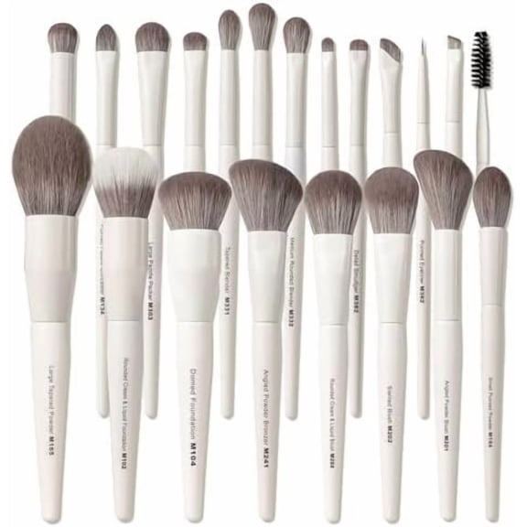 20 count Pro Grade Makeup Brushes Set with Dense Ultra Soft Vegan Bristle,Elegant Design Make up Brushes for , Foundation,Bronzer,Highlight, Blending Contour, Concealer, Eye shadow