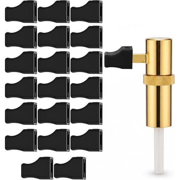 20 count Pump Covers & Coffee Stoppers, Syrup Bottle Seal Caps Rubber Tips Protector for Barista, Cafe, Kitchen, Keep Liquid & Clean (Black)