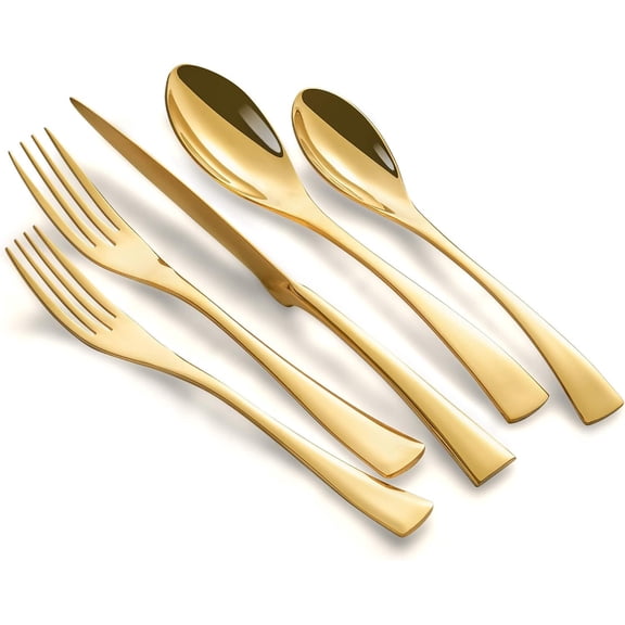 20 count Silverware Set Service for 4,Modern 18/10 Stainless Steel Flatware Cutlery Set,Utensil Set for Restaurant Hotel,Mirror Polished,Dishwasher Safe