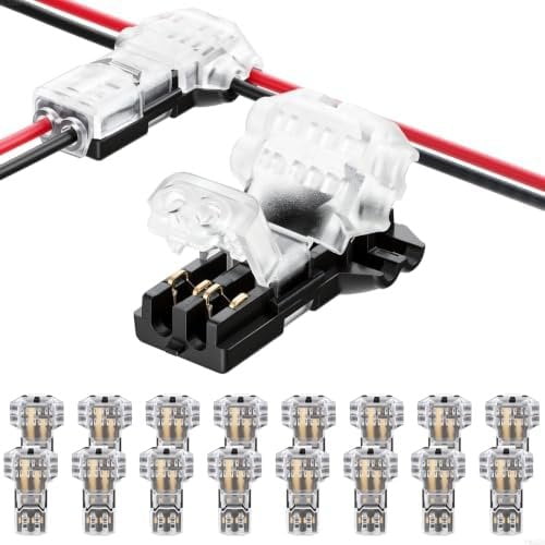 20 count T-Tap 2Pin Quick Wire Splice Connectors LED Strip 20-22AWG T2 ...