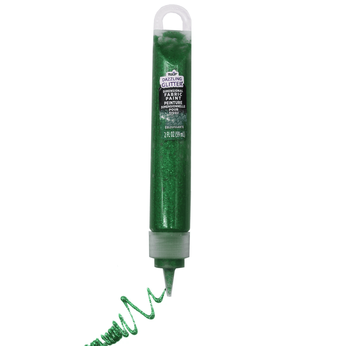 20 fl oz Fabric Glitter Paint Pen in Emerald Green, Durable Acrylic Textile Paint for Customizing Fabric, Washable, Sunlight Resistant, Add Sparkling Style to Pillows, Clothing, DIY Projects, Bulk