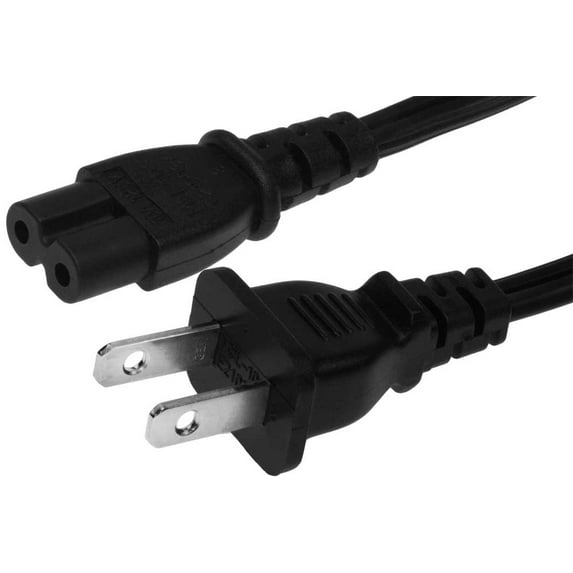 20 ft 18 AWG 2-Slot Non-Polarized Power Cord (IEC320 C7 to NEMA 1-15P)