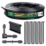 Expert Gardener 20 ft Black Plastic Garden Border Edging Kit