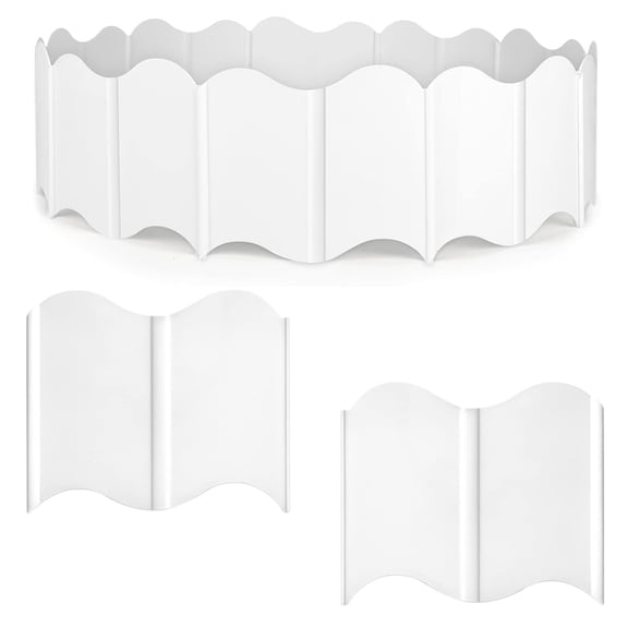 20 ft Garden Edging 40PCS Interlocking Landscaping Edging Kit Plastic No-Dig Pound-in Garden Border White 5.3 inch Tall