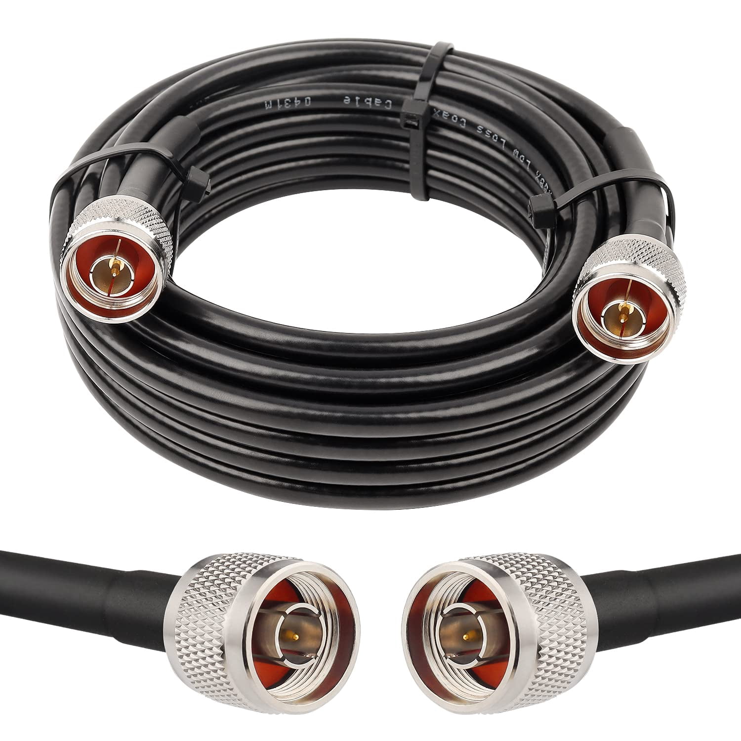 20 ft N Male to N Male Cable (50 Ohm), MOOKEERF Pure Copper Low-Loss ...