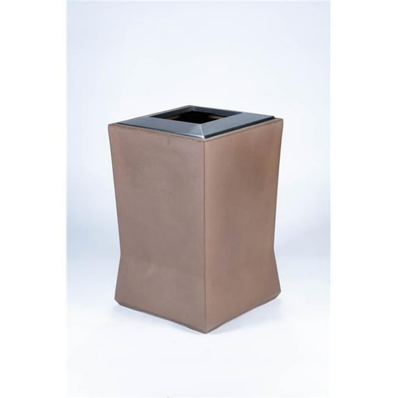 20 gal Medium Waste Container with Stainless Steel Lid, Old Bronze