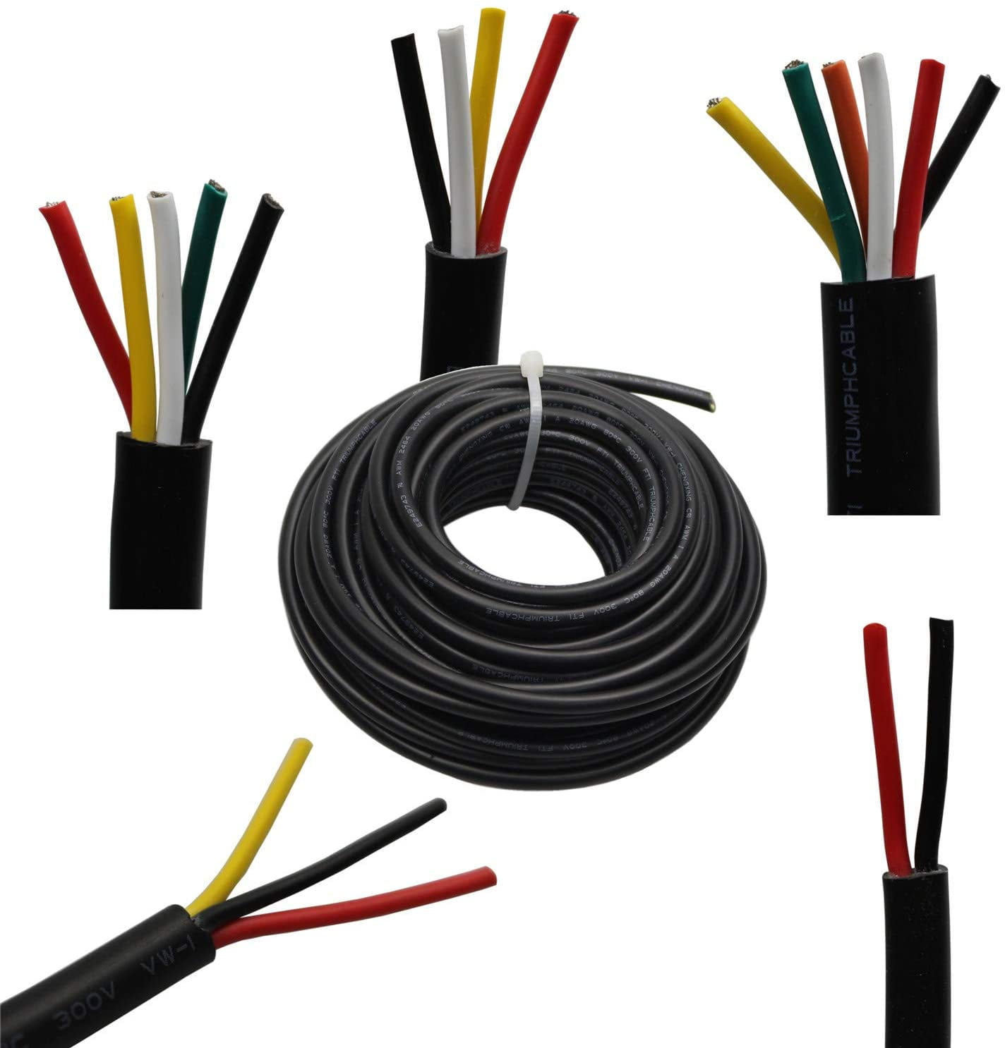 InstallGear 1/0 Gauge 25ft Black and 25ft Red Power/Ground Wire True Spec  and Soft Touch Cable 