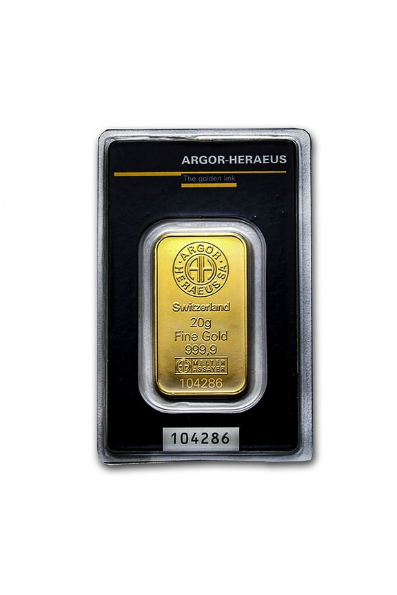 20 gram Gold Bar - Argor-Heraeus KineBar Design (In Assay)