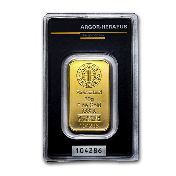 20 gram Gold Bar - Argor-Heraeus KineBar Design (In Assay)