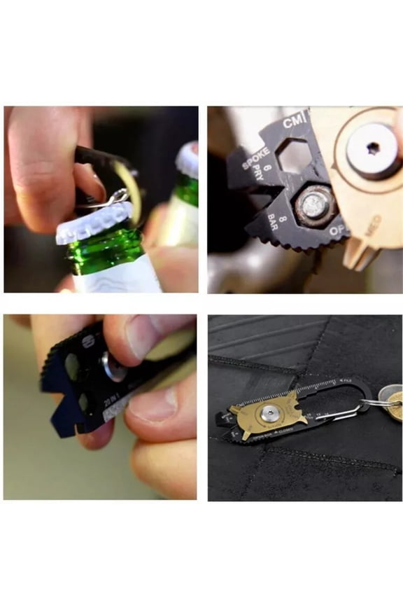 20-in-1 EDC Multitool Keychain – Compact Carabiner Tool for Outdoor & Everyday Carry – Portable Multi-Function Gadget for Camping & Hiking