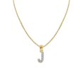 thumbnail image 1 of 20 in. 14K Yellow Gold Cubic Zirconia Initial Letter J Pendant with 1.2 mm Rolo Chain, 1 of 1