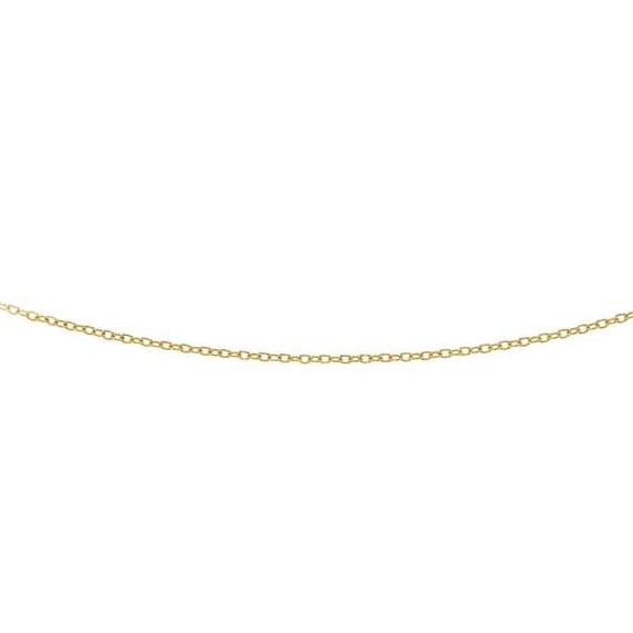 20 in. 14K Yellow Gold Textured Cable Chain with Pear Shaped Lobster Clasp