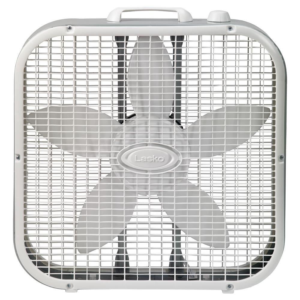 20 in. 3 Speed Air Circulating Box Fan for Home in White with Save Smart Technology, 1820 CFM and Carry Handle