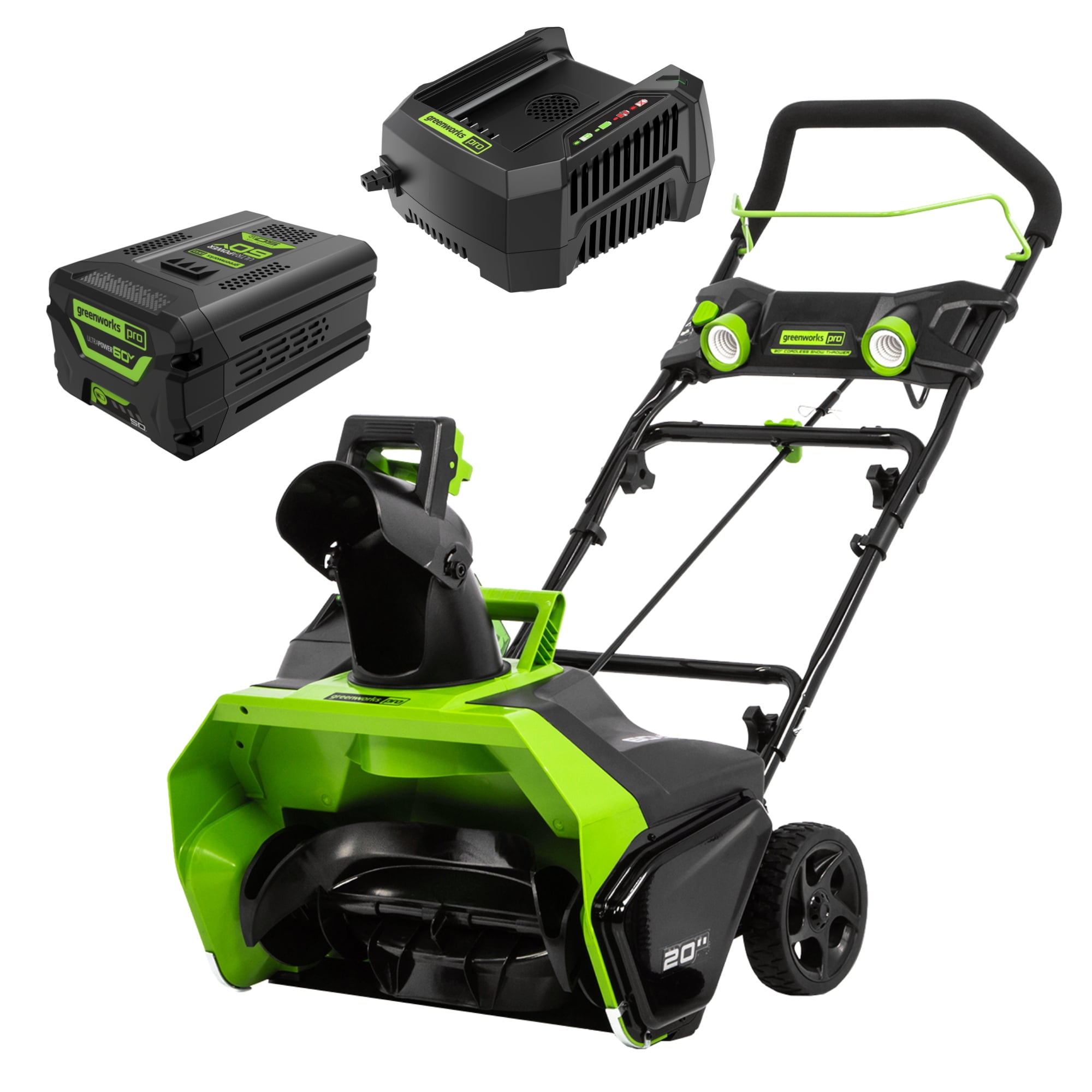 Greenworks 60V 20" Cordless Single-Stage Snow Blower with 5.0 Ah Battery & 6A Charger 2608702