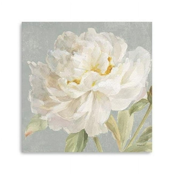 20 in. Angelic White Peony Flower Canvas Wall Art
