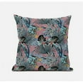 thumbnail image 1 of 20 in. Aqua & Red Tropical Zippered Suede Throw Pillow, Gold & Cream, 1 of 1