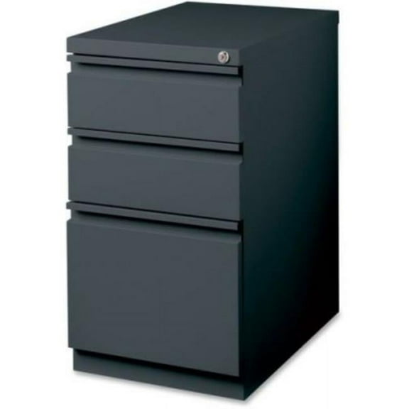 20 in. BBF Mobile Pedestal File, Charcoal - 3-Drawer