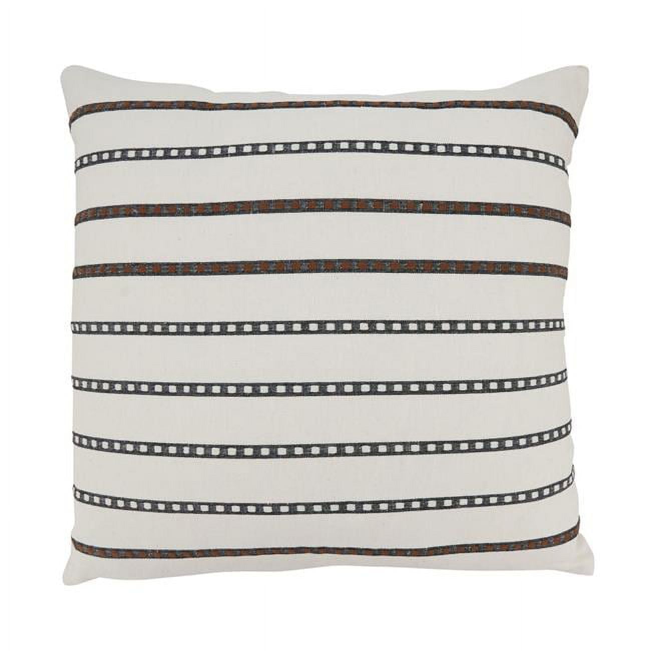 Classic Striped Black and White Cotton Pillow Cover, 20x20