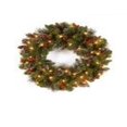 thumbnail image 1 of 20 in. Crestwood Spruce Wreath with Silver Bristle Cones Red Berries & Glitter with 35 Clear Lights, 1 of 1