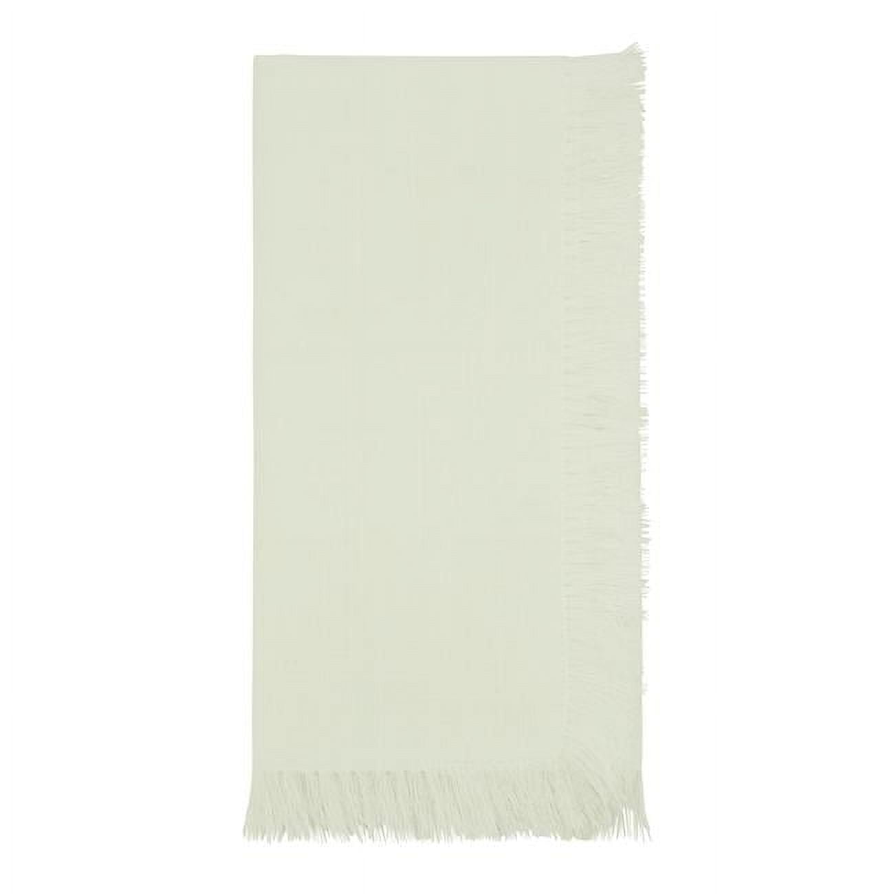 White Cotton Fringed Square Table Napkins Set of 4