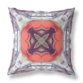 thumbnail image 1 of 20 in. Geo Tribal Suede Throw Pillow, Light Blue, Grey & Peach, 1 of 1