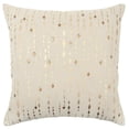thumbnail image 1 of 20 in. Gold & Ivory Cotton Pillow with Beads Edges, 1 of 1