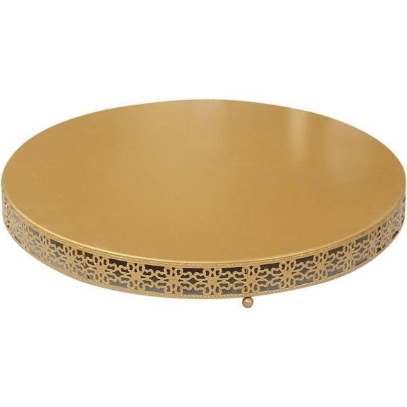 20 in Gold Metal Fleur De Lis Round Cake Stand Dessert Display Pedestal Party Events Reception Home Decorations Supplies
